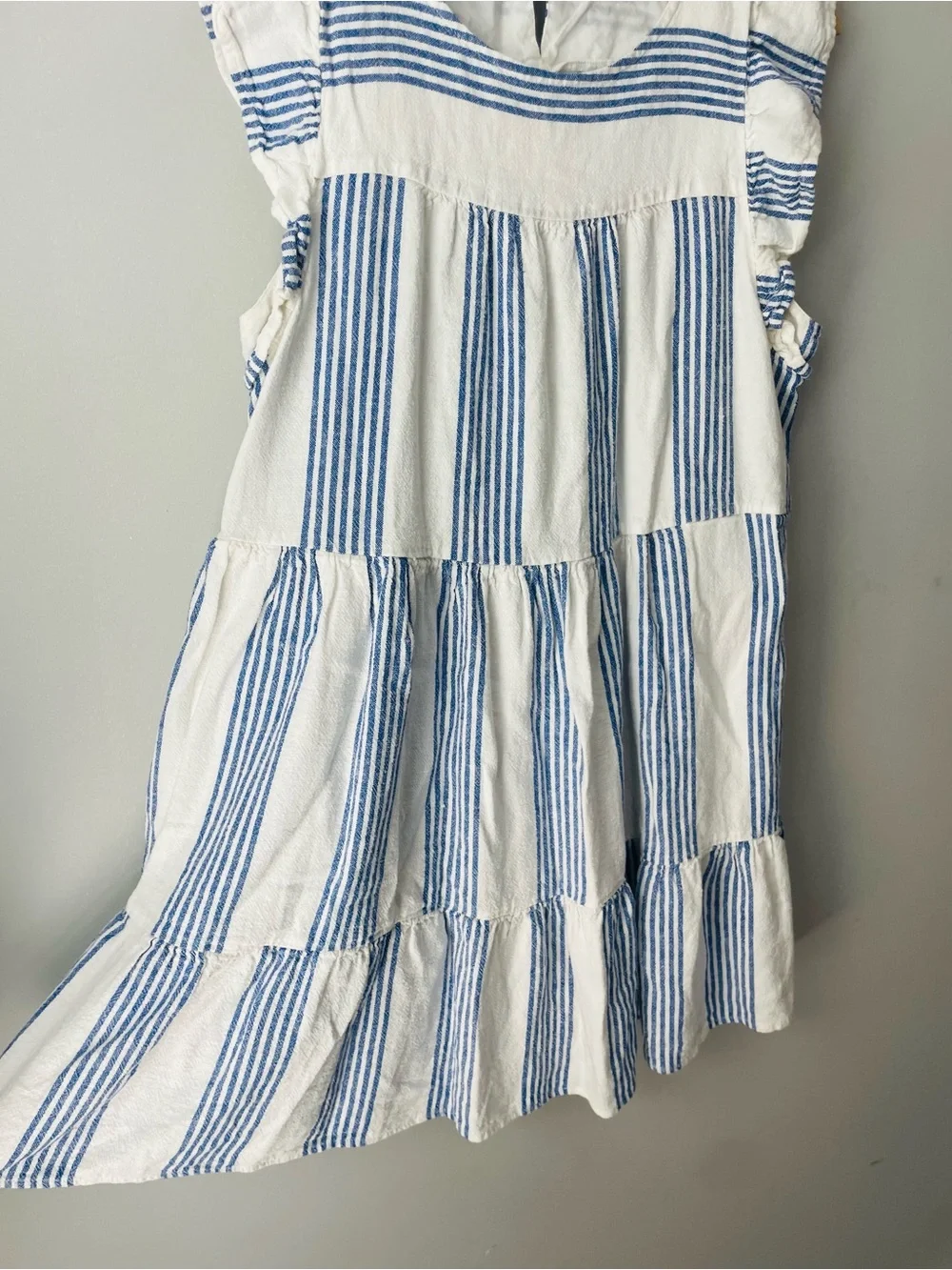 J. Crew Navy Label on White Fabric Top